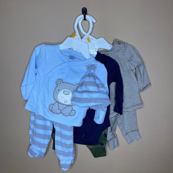 Adorable Baby Boys Newborn 100% Cotton Carter's 3 Outfits - Picture 2 of 16